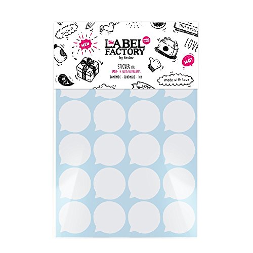 48 Bubbletags Aufkleber, weiß | Sprechblasen, Bubble Sticker, Geschenke & Gutscheine zum Beschriften