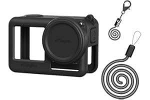 Levigo Funda protectora de gel de silicona para cámara deportiva compatible con DJI Osmo Action 4/3, accesorios protectores de cámara de acción, funda anticaídas, color negro