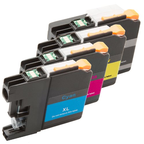 PlatinumSerie® 4x Tinten-Patrone mit Chip XXL kompatibel für Brother LC123 LC125 LC127 DCP-J4110 MFC-J4410DW MFC-J4510DW - 2