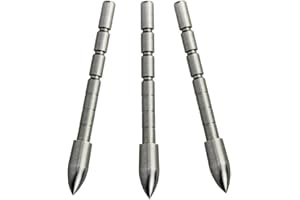 Mangobuy 12 pcs 80/100/120 Grain Steel Bullet Point Tip For ID 4.2mm Arrow Shaft Archery