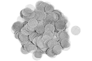 Geagodelia 100 Pièces Pipe Screen en Acier Inoxydable Écrans de Pipe Filtres à Écran de Fumée Écrans de Tuyau (Argent)