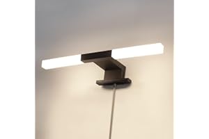 DILUMEN Lámpara de Espejo Baño LED 5W 28cm 500LM,Blanco Neutro 4000K Luz de Espejo de Baño Negro,Prueba de Agua IP44 Aplique Espejo Baño.