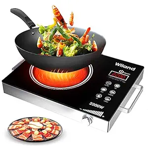Meneflix Smart Touch Sensor Electric Ceramic Induction Cooktops Cooker 2500 Volts, Stainless Steel Cookware Ceramic Glass Plate Cooktop with Temperature Control Random Look