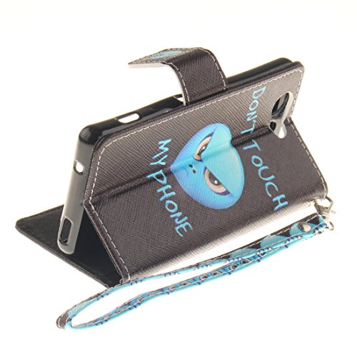 Nancen Sony Xperia Z3 Compact / Z3 mini (4,6 Zoll) Handytasche / Handyhülle. Flip Etui Wallet Case in Bookstyle – Premium PU Lederhülle Hülle Cover Mit Lanyard / Strap, Standfunktion, Kreditkarte und Brieftasche - 6