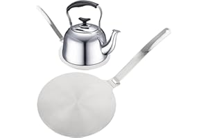 GBACHOOSE Plaque d'adaptation à induction, diamètre : 20 cm, plaque diffusante, adaptateur d'assiette de cuisson à induction, avec poignée en acier inoxydable amovible, pour lait, café, ustensiles de