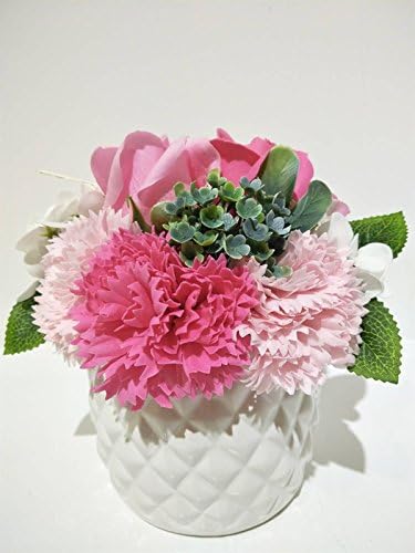 Pink Soap Rose Display in Pineapple Vase