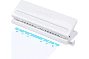 REAQUE 6-fach-Lochung, 6 Fach Locher 6 Loch Desktop Punch für Verstellbare Abstände für A4 A5 A6 A7 B5 Binder/Ordner, 6 Blatt Stanzkapazität, 5 mm Lochdurchmesser