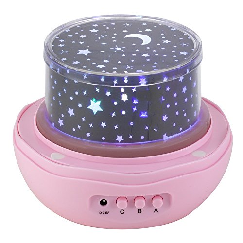 SlowTon Sternenhimmel Projektor, Rosebud Blume Knospen 360 Grad drehbar Star Projektor Rose Nachtlicht Romantische Nacht Lampe Projektion 4 LED Wulst für Haus, Schlafzimmer, Kinder Zimmer, Hochzeit, Geburtstag, Parteien, Rosa - 7