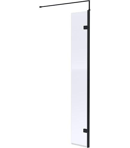 Buy Milano Barq - Recessed Walk In Shower Enclosure With Black Grid - View #6