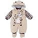 Unisex Baby Cartoon Printed Warm Romper Clothes Long Sleeve Bodysuit Beige 3-6M