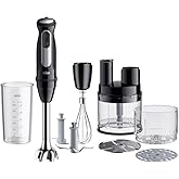 Braun MultiQuick 5 Pro MQ55755M, 25 hız kademeli el mikseri, Easy Click System Plus, 1000 W, siyah, mini mutfak robotu, doğra