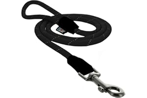Pawtitas Correa de Entrenamiento para Perros Plomo de Cuerda Duradera para Perros Cuerda adiestramiento Correr y Caminatas - Negro