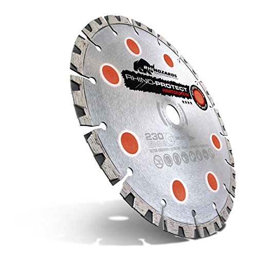 Nozar Diamanttrennscheibe RHINO-Protect, mit Überhitzungsschutz, hoher Schnittleistung & Hervorragende Standzeit (für: Beton, Granit, Klinker, Ziegel, Natursteine etc.) Durchmesser: Ø 230mm - 3