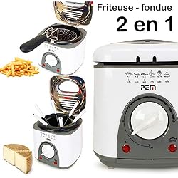 Friteuse et Fondue 2 en 1-950W - 1L + 6 pics à fondue