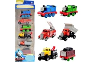 SWZY 6pcs Train Car Toys,Children's Alloy Toy Car,Mini Race Cars Train Figure Cake Toppers Set For Kids,Retro Steam Train Classical Simulated Train Pull-Back Model Toy Child Gift Set for Boys Girls