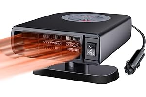 WANHE Portable Car Heater Windshield Defogger Defroster 12V Portable Heater Anti-Fog 2 in 1 Heating & Cooling Fan Plug in Cigarette 360 degree Rotation Heating Defroster Car Defogger Heater Demister