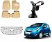 Auto Pearl Premium Quality Car Accessories Combo of Car Floor Foot Mats 4D Beige. & Chrome Plated Car Front Grill. & Universal Car Windshield Mount Holder Mobile Stand. RS.2920.00