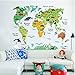 Produktbild Colorful Animal World Map Wall Stickers Living Room Home Decorations Pvc Decal Mural Art Diy Office Kids Room Wall Art