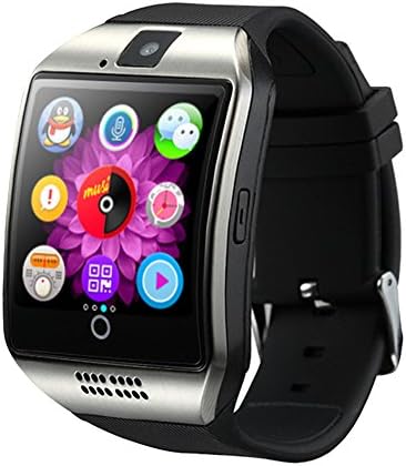 Bluetooth Smart Watch Q18 Support Sleep Monitor Pedometer Sweatproof Touchscreen Smartwatches SHFY with Camera for Samsung IOS iPhone Android Phones Wearable Equipment for Men Women Boys and Girls (Silver)