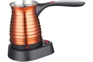 FytStycale 500ml Electric Turkish Coffee Pot, Water Kettle, Stainless Steel Coffee Kettle Electric Quick Boil Jug, Turkish Coffee Maker, Greek Coffee Pot, Arabic Coffee Pot for Home Bar Kitchen, Brown