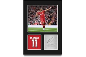 HWC Trading Mo Salah Liverpool Gifts Printed Signed Autograph Picture for Football Fans and Supporters - A4 Portrait
