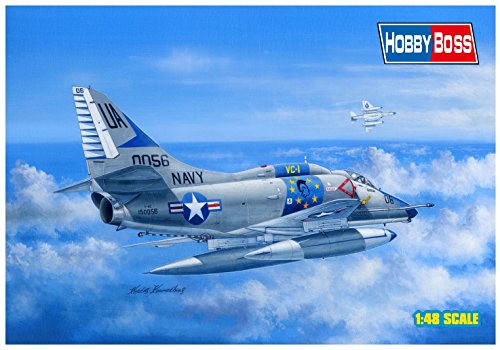 Hobbyboss 81764" A-4E Sky Hawk Plastic Model Kit, Clear,Navy, 1:48 Scale