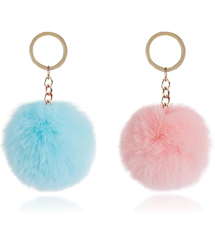 Porte-Clés Pompon Nounours Rose Bonbon