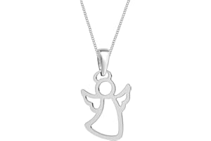Goldene Hufeisen Collier pendentif ange gardien en argent sterling 925 pour enfants filles