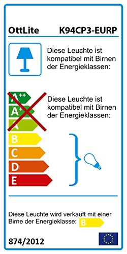 OttLite 24 Watt 3-in-1 Natural Daylight Floor Lamp, Champagne