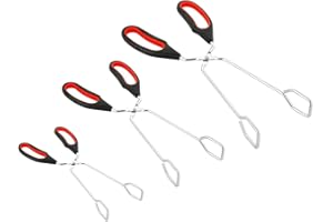 MEETOZ 3 pinzas de acero inoxidable para tijeras, pinzas de cocina para cocina, pinzas de cocina, pinzas para barbacoa, barbacoa y parrilla, abrazadera para pan, 9/11/13 pulgadas