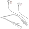 Black-R ENC Wireless Earphone Bluetooth Headphones in Ear Neckband with Upto 130 Hours Playback, Fast ASAP Charge, Bluetooth V5.4, Smart Bass, Lowest Latency Gaming, Wireless Headset, R-006 (Gray)
