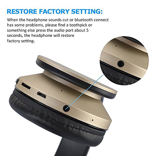 Esonstyle Plegable 4 en 1 Auriculares Inal  mbricos Bluetooth Est  reo Auriculares con Micr  fono   Audio cable  Apoyo Tarjeta SD  Radio FM para iPhone  iPad  Samsung Smartphones Android y Tablet PC