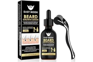 TULAMORIY 60ml Huile à barbe homme,Huile Pousse Barbe avec Rouleau Barbe,Kit de soins de barbe pour hommes,Soin Barbe Homme,pour le soin quotidien de la barbe de entière,Cadeau Homme