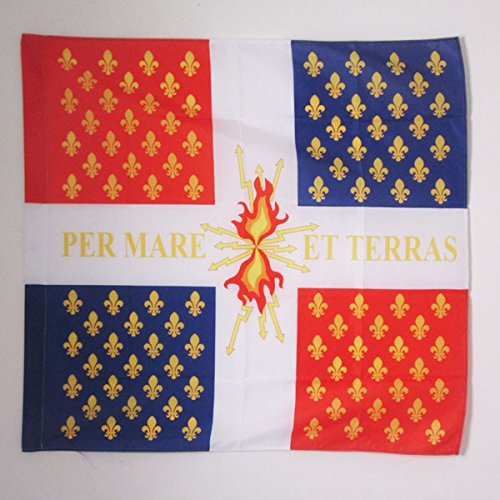 AZ FLAG Drapeau Compagnies franches de la Marine 90x90cm - Drapeau Royaume de France 90 x 90 cm Fourreau pour hampe