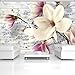 Produktbild ForWall Fototapete Vlies Tapete Vliestapete Design Tapete Moderne Wanddeko Magnolie auf Holzbretter VEXXXL (416cm. x 254cm.) Photo Wallpaper Mural AMF2878VEXXXL Natur Pflanzen Blumen Orchidee Gelb Braun Wand TAPETENKLEISTER INKLUSIVE