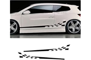 2 Piezas Pegatinas Laterales de Carrocería,MoreChioce Racing Body Stripe Lateral Calcomanía Pegatinas de Vinilo para el Cuerpo del Coche Pegatina de Raya Deportivas de PVC Negro