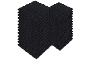 SK Studio 24 Pezzo Cuneo Fonoassorbenti Isolanti Studio Acustici Parete Piastrelle Pannelli coefficiente di insonorizzazione 30x30x5cm, Nero