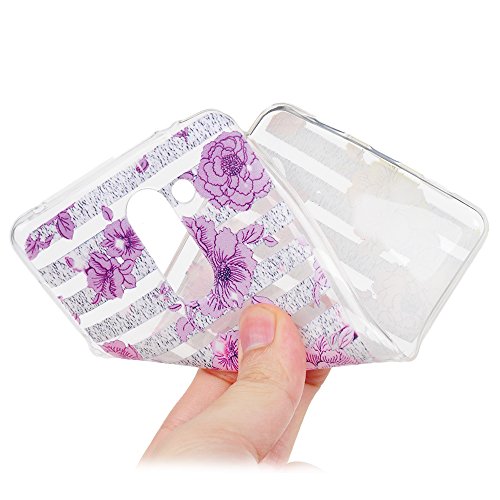 Lanveni Huawei Honor 6X Hülle × 3, Handyhülle Huawei Honor 6X TPU Schutzhülle TPU Bumper Weiche Silikon Case mit Bunte Cover Design (Blumen und Herzen + Rose + Pfingstrose) - 4