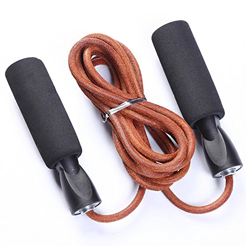 Profi Springseil Speed Rope Bold Leder Speed Skipping seilspringen seil Seilspringen Lederspringseil justierbar Speed Rope springseil sport fürs Boxen, Fitnesstraining, Double Unders, Crossfit für Kinder und Erwachsene - 3