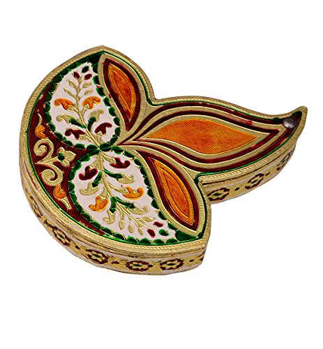 Purpledip Meenakari 3 deepak shaped dryfruit box (10440)