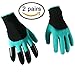 Produktbild 2 Paar Gartenarbeit Handschuhe Damen Herren Iglatt® Gartenhandschuhe Schutzhandschuhe Arbeitshandschuhe Wasserdichte Garten Handschuhe mit den Plastikklauen Einheitsgrösse Für den Garten geeignet