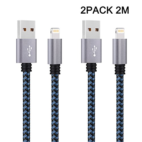 Iphone Ladekabel Lightning Kabel Iphone-6-Ladekabel - Ongoteck Lightning Kabel 2Pack 2M iPhone Ladekabel / iPhone Kabel / Apple Datenkabel für iPhone 5/SE/5C/5S/6/6S//7/7(Plus), iPad Pro/Air Air 2/mini 2/3 (Blau)