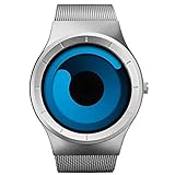 SINOBI Herren Wasserdichte Swirl Dial Edelstahl Persönlichkeit Mode Sportuhr Uhren Mit Mesh Armband 417801