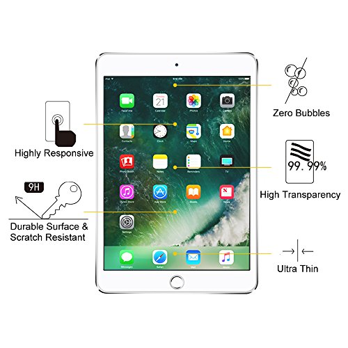 Fintie iPad 9.7 Zoll 2017/ iPad Pro 9.7 / iPad Air Panzergla Schutzfolie – Klar HD 9H stark kratzfest Hartglas Displayschutzfolie Glasfolie Screen Protector Displayschutz Folie Displayfolie für Apple iPad Air / iPad Air 2 / iPad Pro 9.7 / iPad 2017 Neue Modell - 6