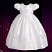 Dressy Daisy Baby Girls' Beaded Baptism Christening Dresses Gown With Bonnet Infant Size 6-9 Months White