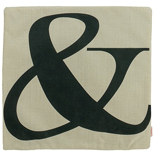 Luxbon 3er Set ( Mr & Mrs) Leinen Kissenbezug Lendenkissen Sofakissen Haus Cafe Zimmer Auto Deko 18 x 18 “ - 5