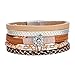 Produktbild Frauen Schöne Strass Armbänder Upxiang Frauen Perle Strass Armband Legierung Risers Ball Schicht Armband (Kaffee)