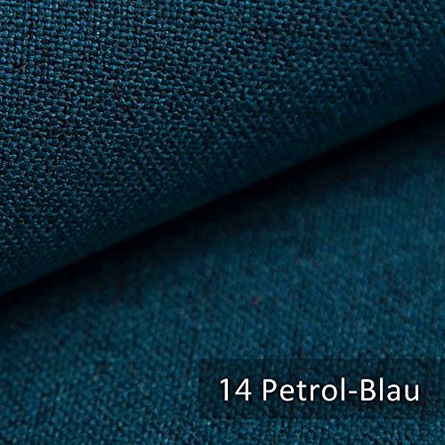 novely® AUEN Premium Möbelstoff | Webstoff| fein gewebter Polsterstoff | Meterware | Bezugsstoff | 23 Farben … (14 Petrol Blau) - 2