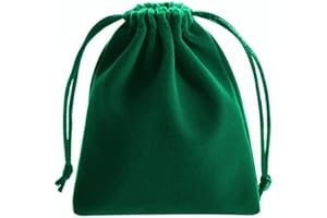 GELIMY 10PCS Soft Coloful Velvet Pouches Bag Jewellery Packing Drawstring Wedding Party Gift 5 Sizes (7X9CM, GREEN)