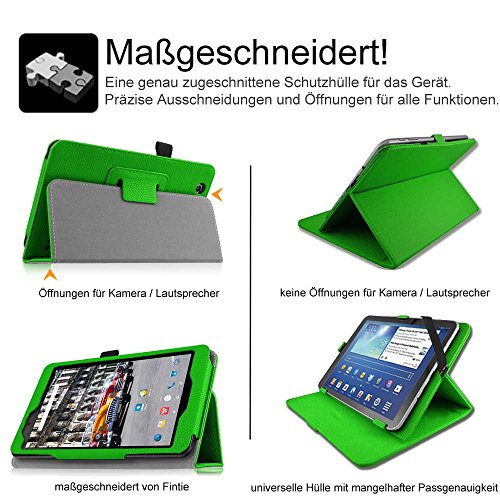 Fintie Odys Syno 8 Hülle Case – Slim Fit Folio Kunstleder Schutzhülle Cover Tasche mit Ständerfunktion und Stylus-Halterung für Odys Syno 20,3 cm (8 Zoll) Tablet-PC, Grün - 5